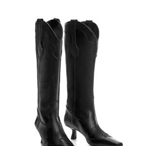 Mango Black Women's Western Boots